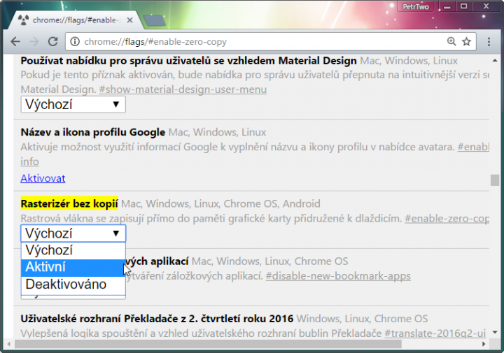 Jak zapnout Zero-copy ve Chromu