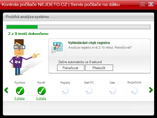 <p>Kontrola počítače nejdeto.cz provede sadu testů a vyhodnotí stav systému</p>