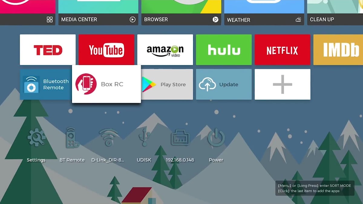 Zidoo H6 Pro - Náhled a nastavení domácí stránky