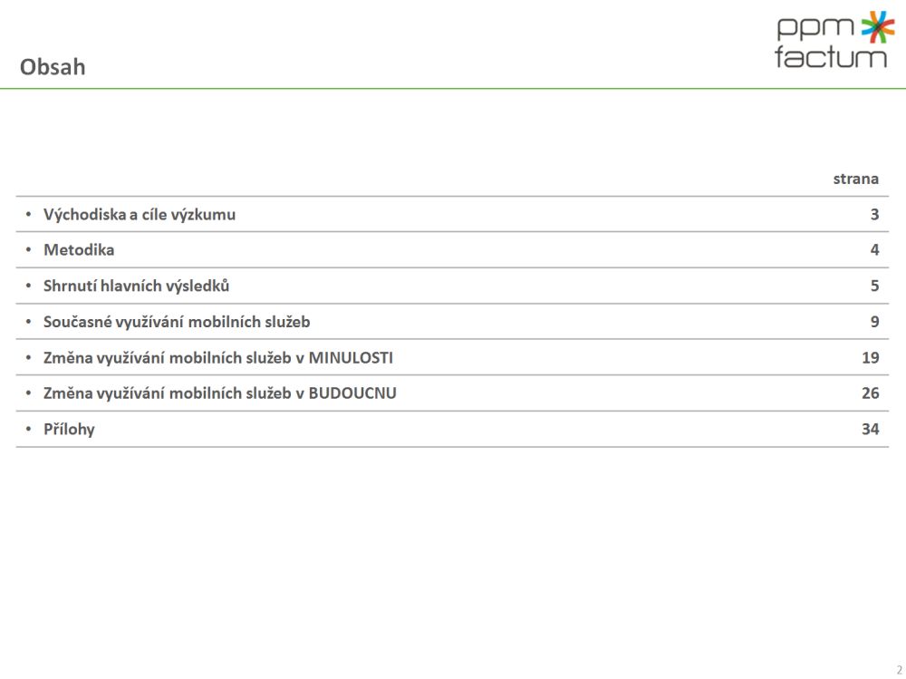 Vnímání změn na trhu mobilních operátorů