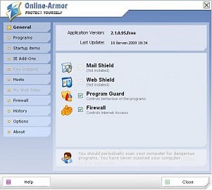 <p>Úvodní obrazkovka Online-Armor</p>