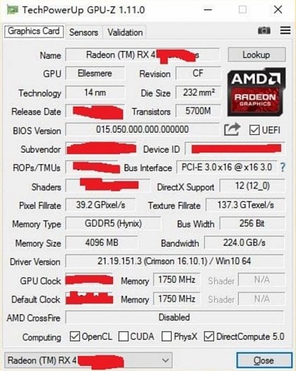 Údajné benchmarky pro domnělý Radeon RX 465 (Zdroj: Chiphell)