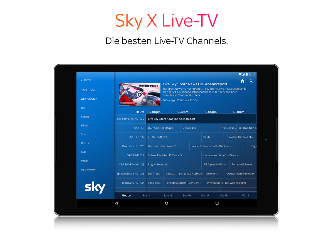 Aplikace Sky X na různých zařízeních