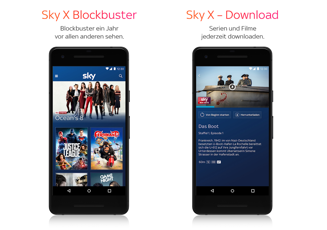 Aplikace Sky X na různých zařízeních