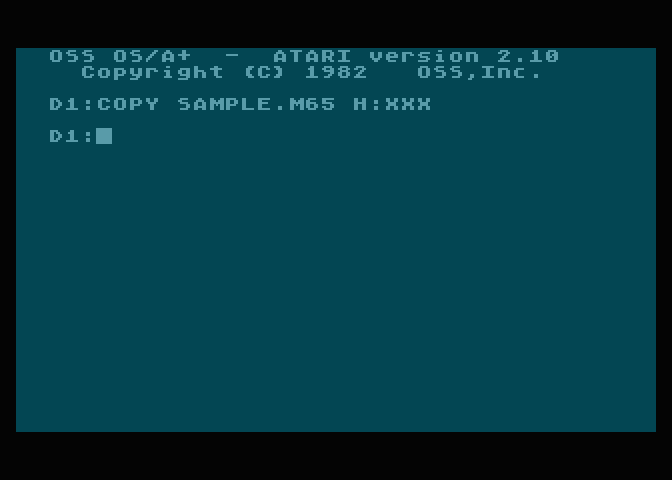 Ukázkový program je možné přímo v DOSu zkopírovat na pevný disk (pochopitelně při použití emulátoru).