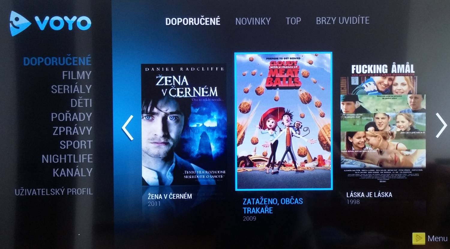 Voyo - zcela přepracovaný widget vypadá stejně, jako u jiných značek.