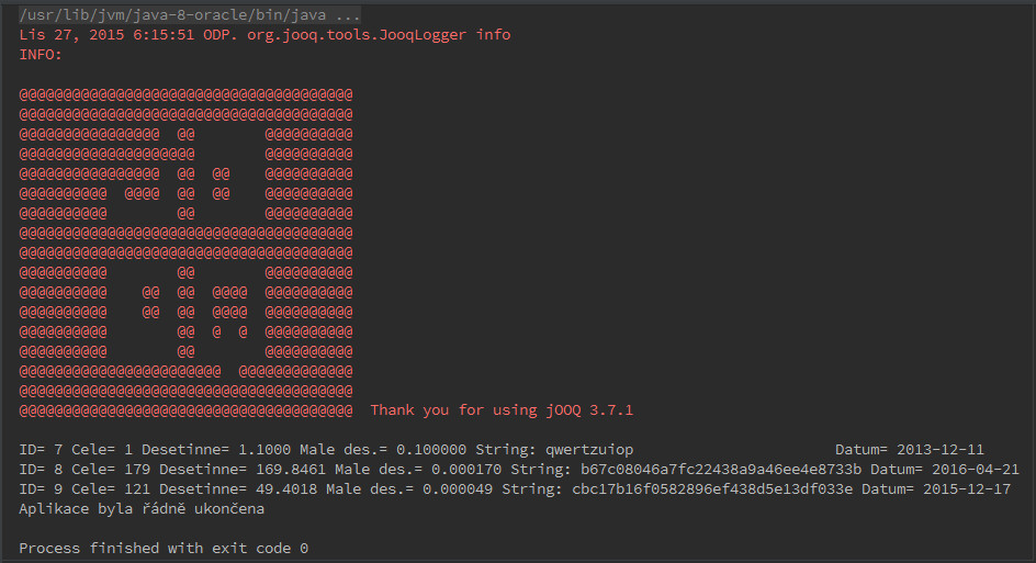JOOQ úvod a první dotazy