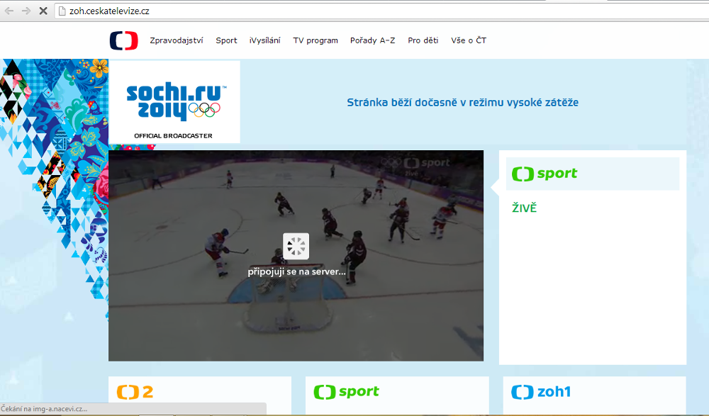 Problémy České televize s olympijskými streamy na internetu