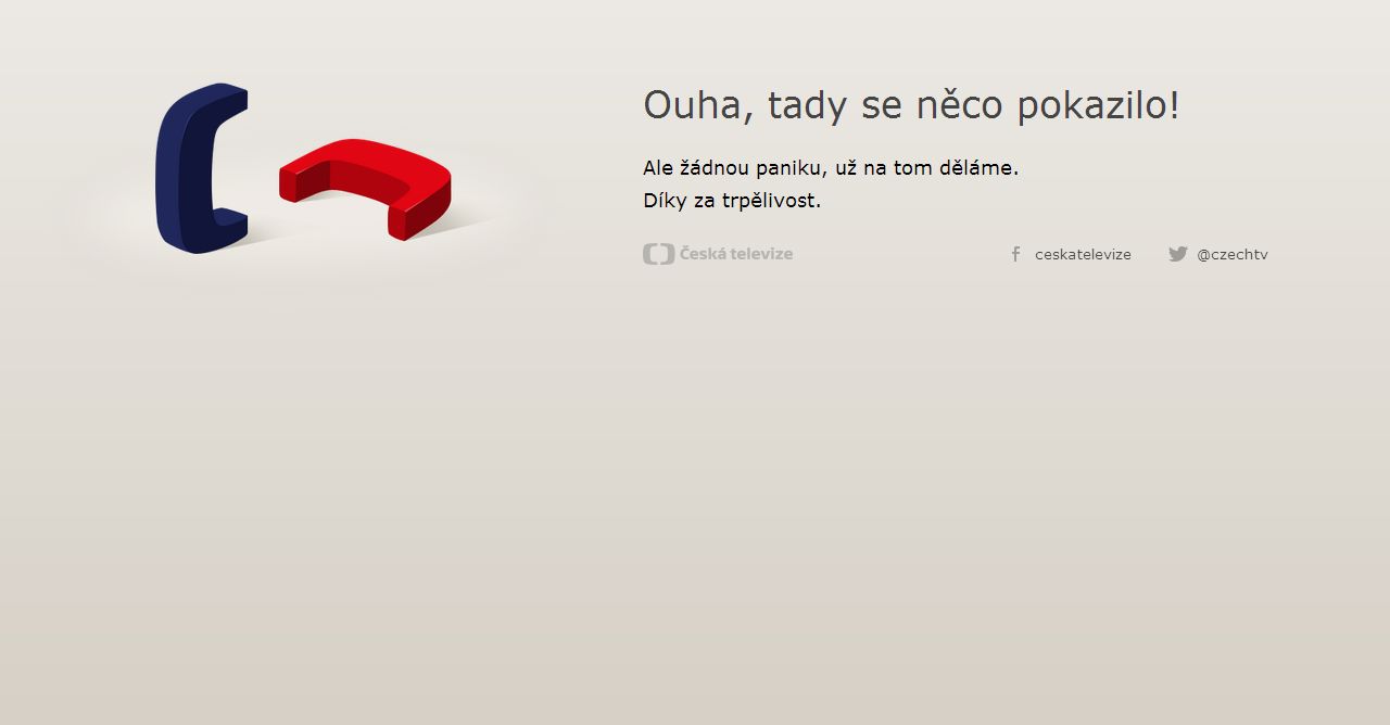 Čtvrtek dopoledne, spadnul celý web České televize...