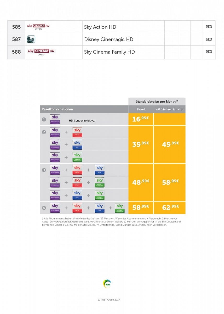 Příplatková nabídka SKY Deutschland