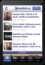 Aplikace Aktuálně je zatím určena pouze pro zařízení iPhone
