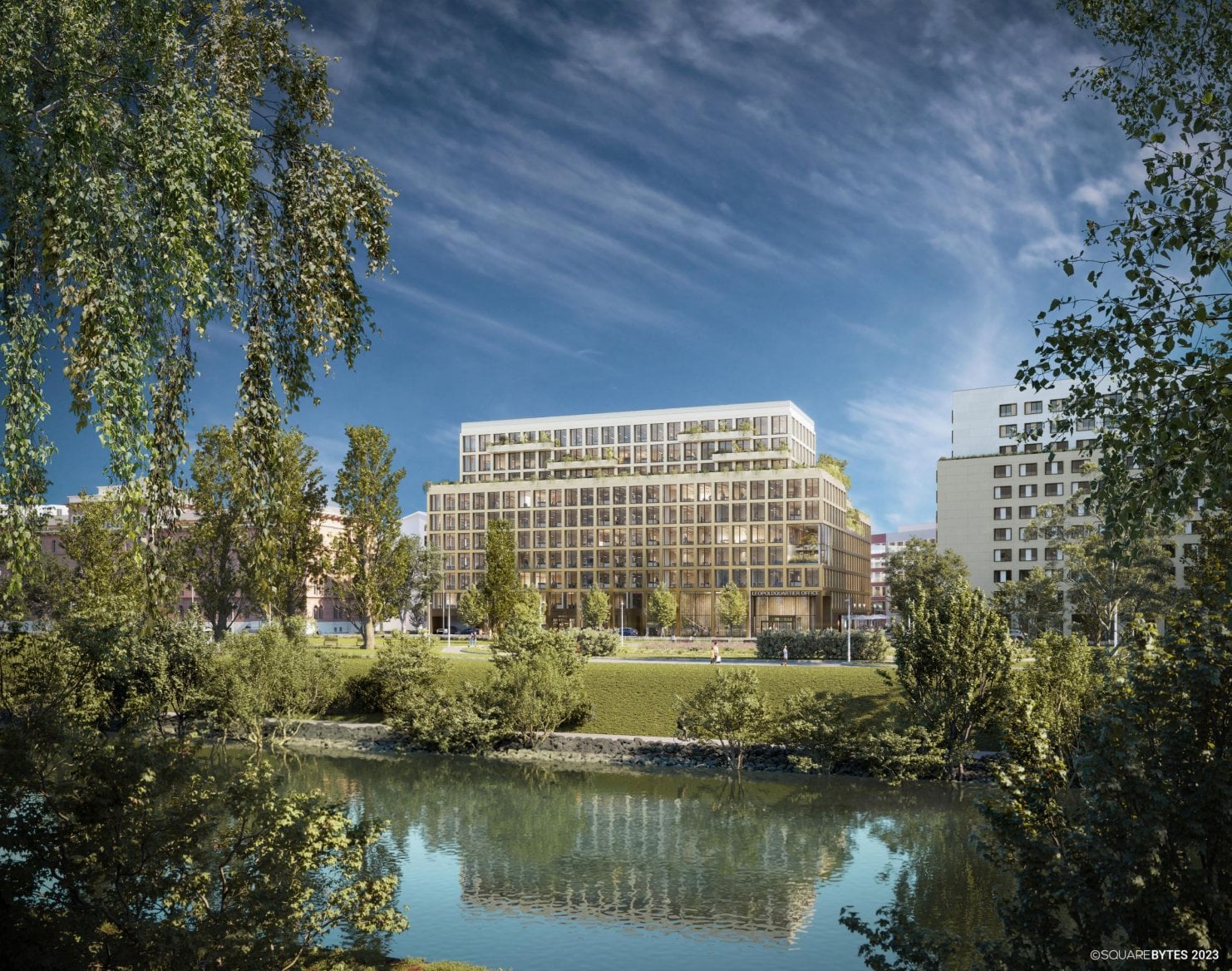 Dřevohybridní čtvrť LeopoldQuartier ve Vídni
