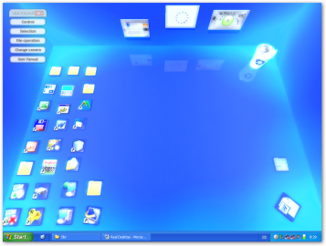 Real Desktop při prvním spuštění.