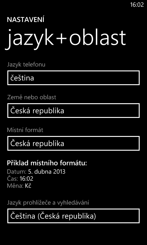 Nokia Lumia 620 nastavení