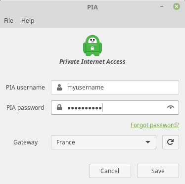 Správce PIA vám pomůže se přihlásit na PIA VPN