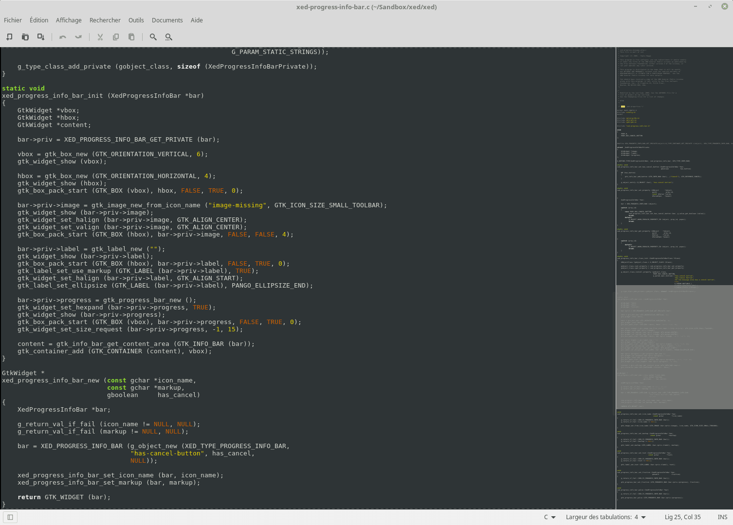 Editor Xed nyní umí minimap