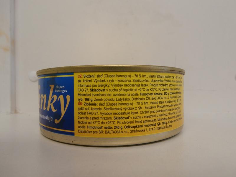 Atlantické sardinky ve vlastní šťávě s přídavkem oleje: nebezpečný výrobek jevící známky kažení