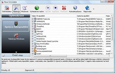 <p>Ve Správci autospouštění můžete povolit nebo zakázat programům start při zavádění systému.</p>