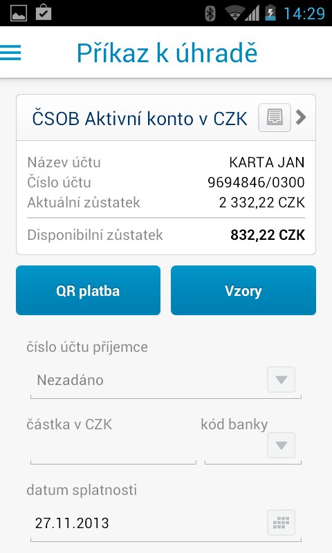 Mobilní bankovnictví ČSOB