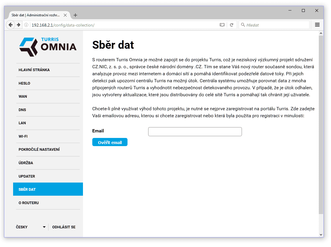 Turris Omnia prvotní spuštění