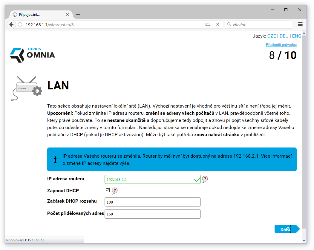 Turris Omnia prvotní spuštění