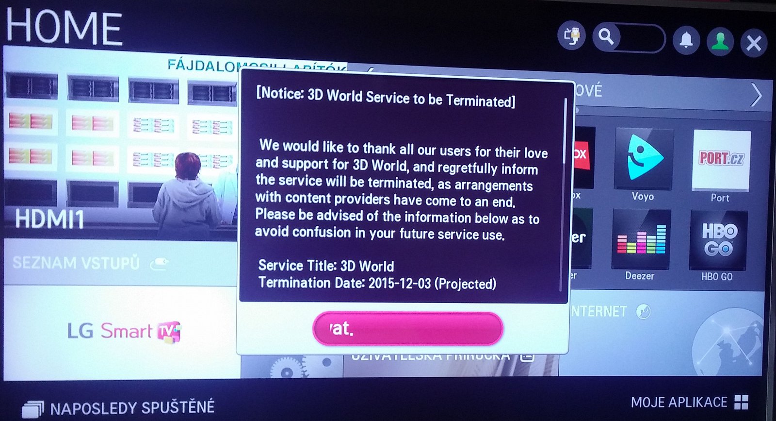 LG 3D World končí v televizorech jihokorejského výrobce