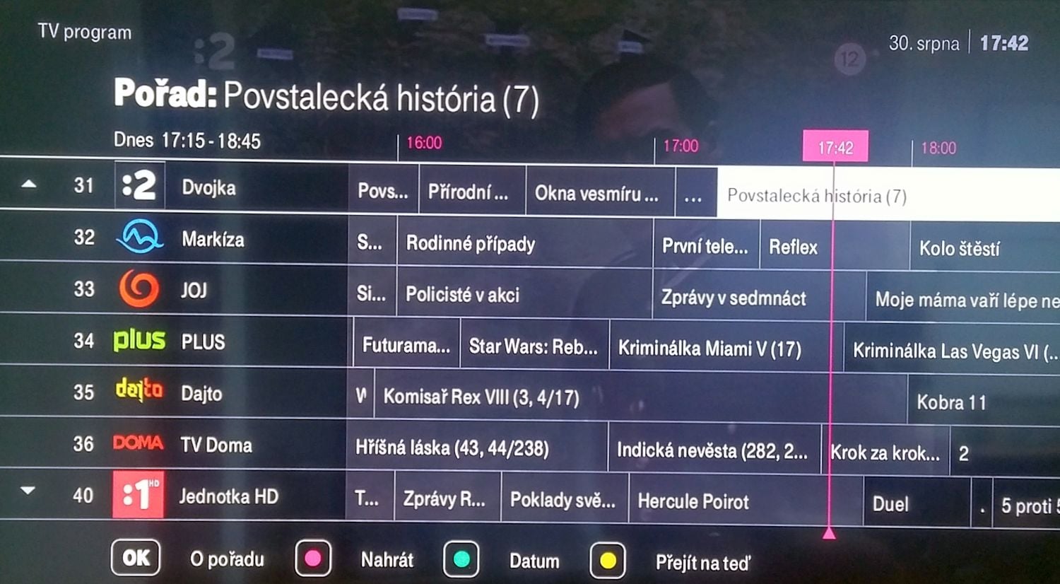 EPG - aktuální pořad.