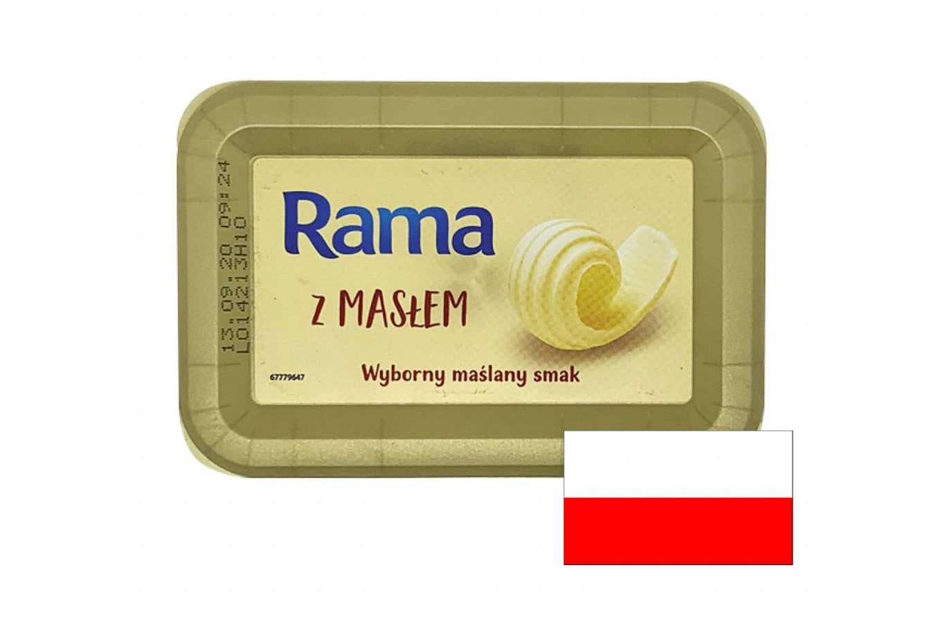 Polská Rama S máslem má o 8 % vyšší podíl tuku než adekvátní produkt z ČR a Německa