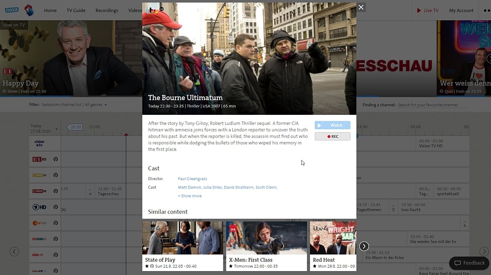 Swisscom TV Air - nahrávky
