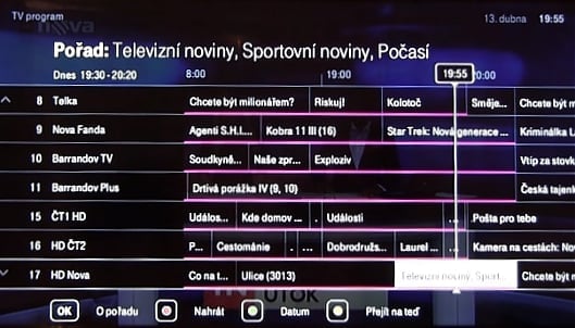 Uživatelské prostředí T-Mobile TV – Nahrávání