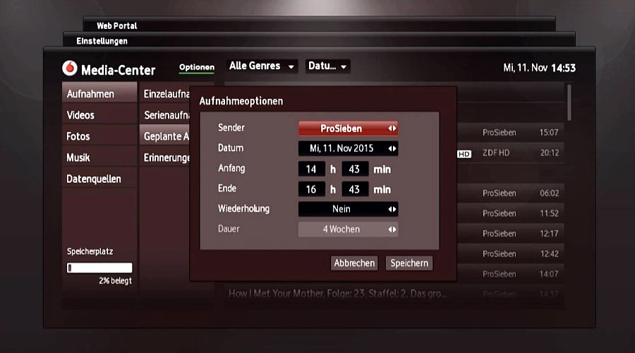 Fritz!Box 7490 - nahrávání