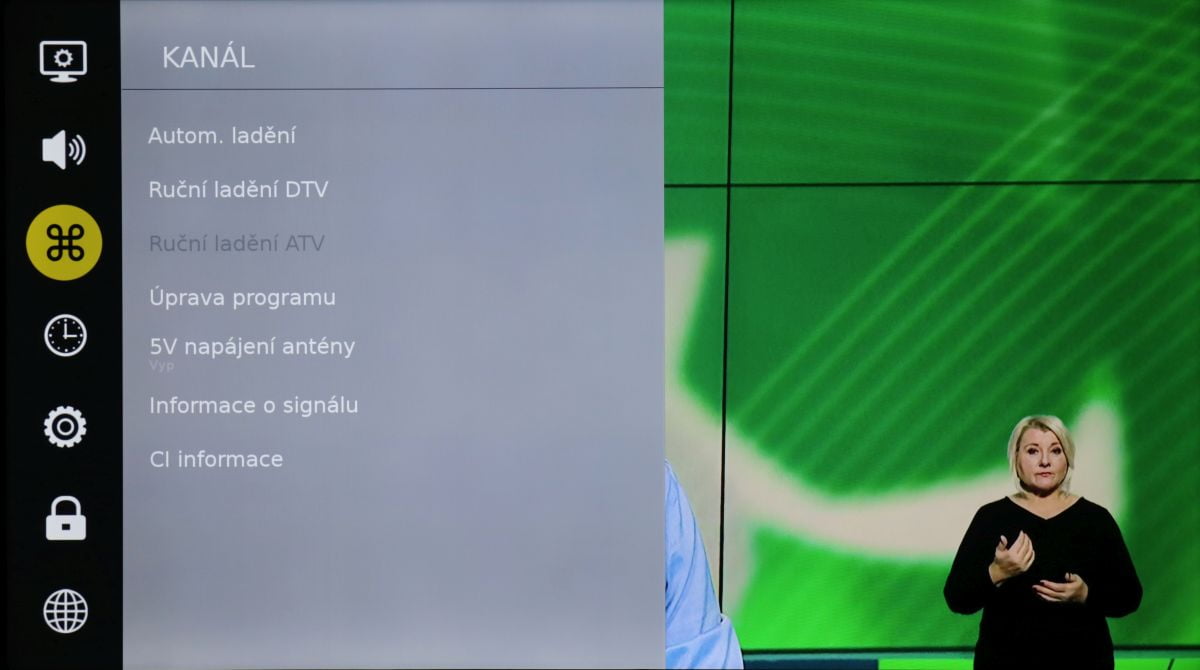 Sencor SLE 55US500TCS - menu nastavení