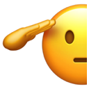 emoji salutující obličej