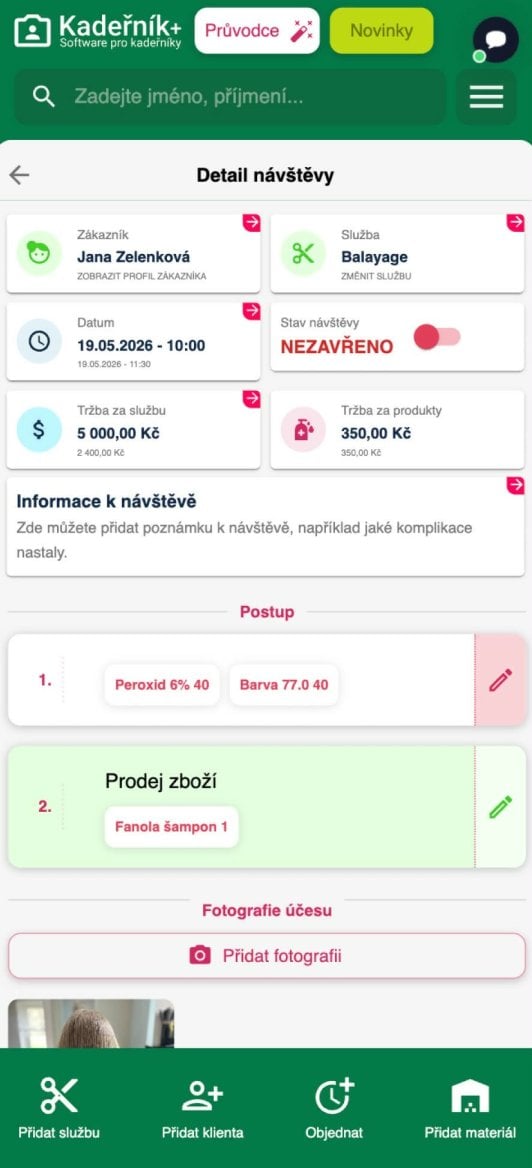 Screenshoty z aplikace Kadeřník+