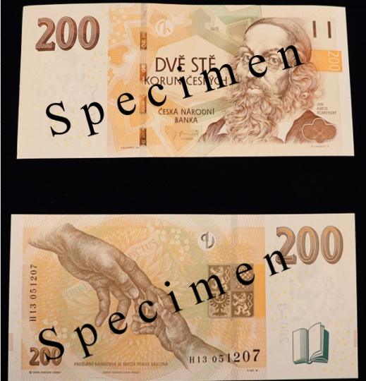 Inovovaná emise bankovky v hodnotě 200 Kč.