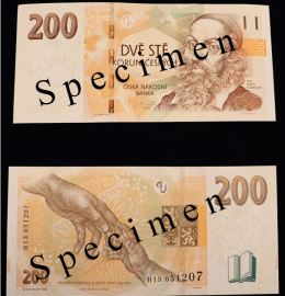 Inovovaná emise bankovky v hodnotě 200 Kč.