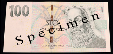 Inovovaná emise bankovky v hodnotě 100 Kč.