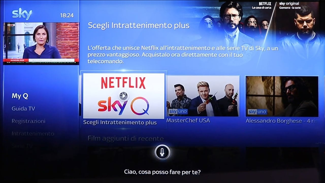 Ukázky předchozí generace uživatelského rozhraní Sky Q