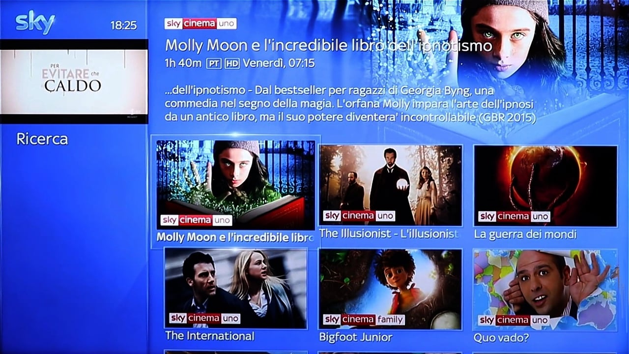 Ukázky předchozí generace uživatelského rozhraní Sky Q