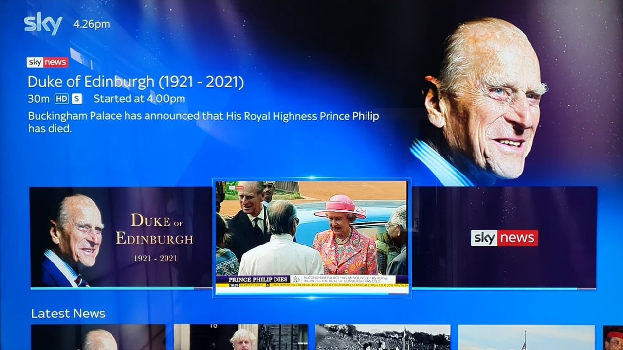 Ukázky předchozí generace uživatelského rozhraní Sky Q