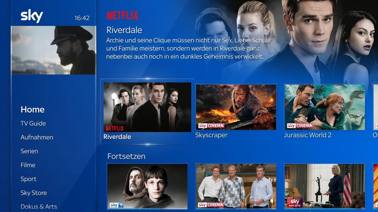 Ukázky předchozí generace uživatelského rozhraní Sky Q