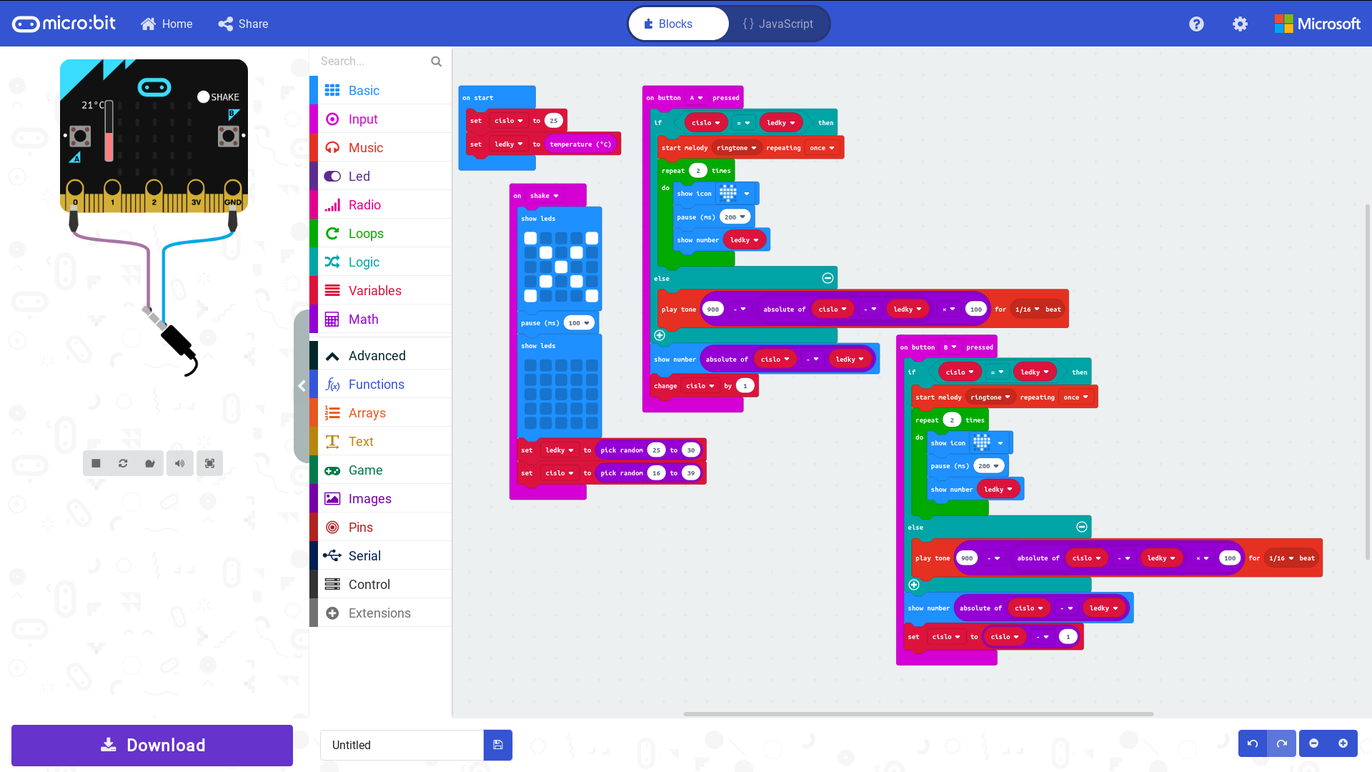 BBC micro:bit v MakeCode