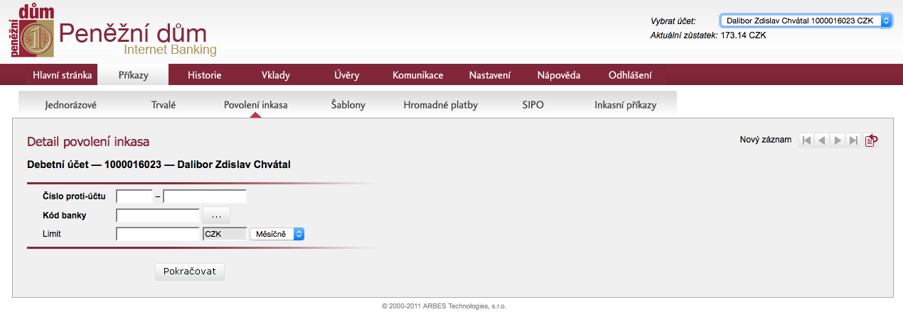 Peněžní dům, spořitelní družstvo. Internetové bankovnictví. 25.02.2015