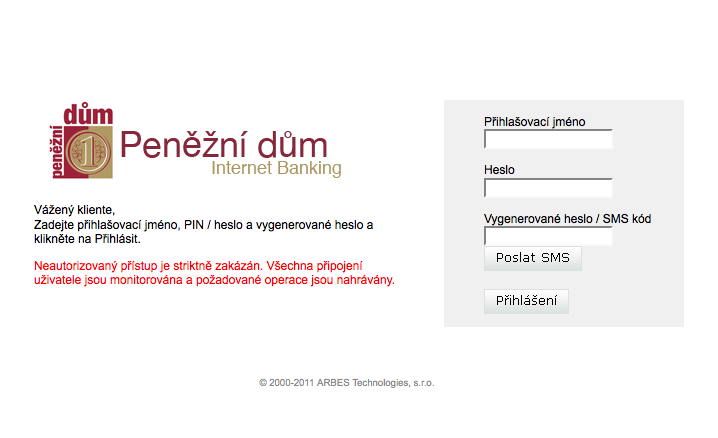Peněžní dům, spořitelní družstvo. Internetové bankovnictví. 25.02.2015