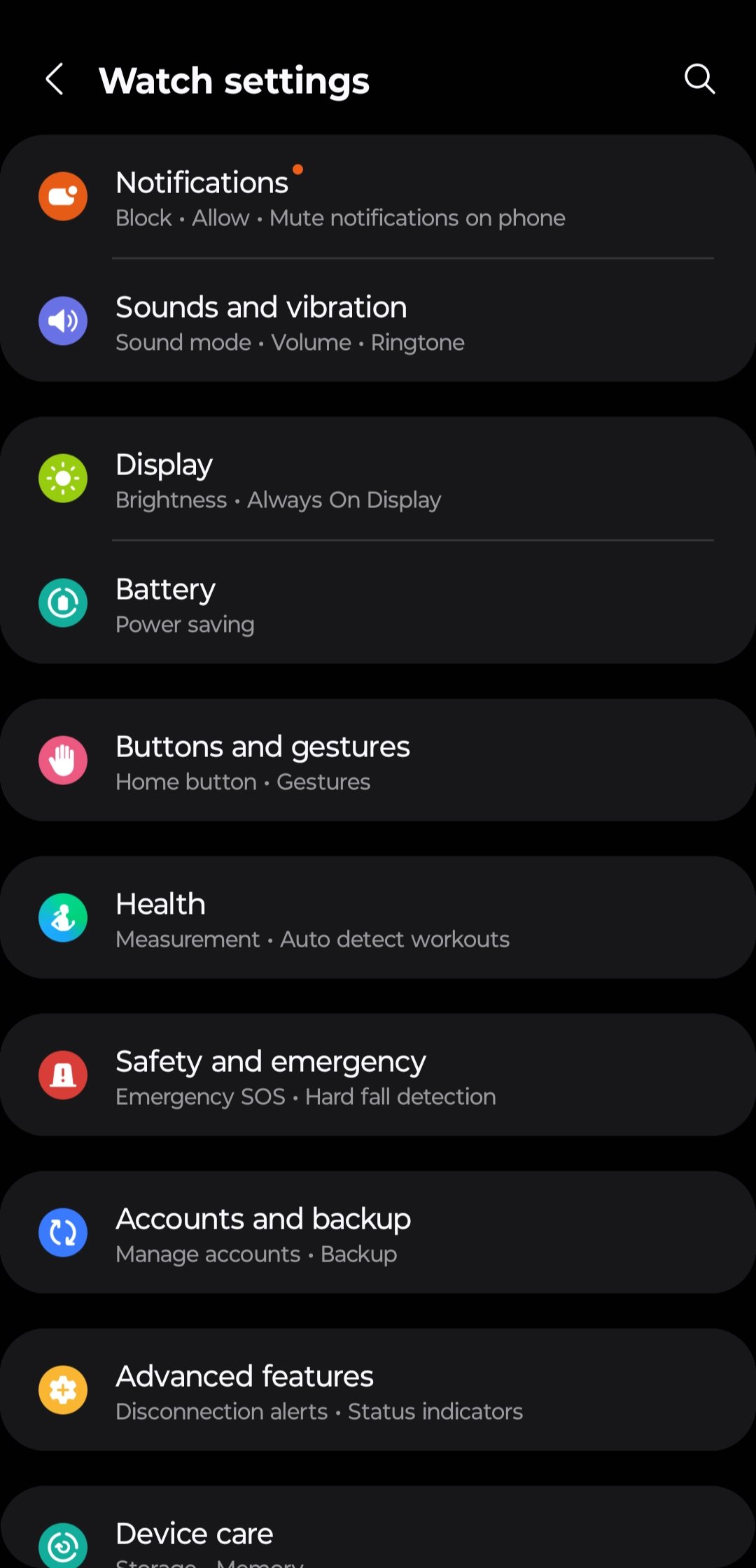 Podrobné nastavení hodinek
