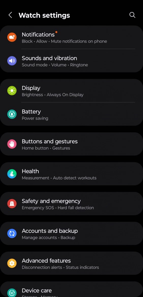 Podrobné nastavení hodinek