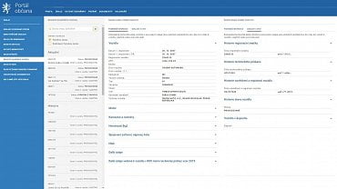 Ukázka Registru vozidel v Portálu občana