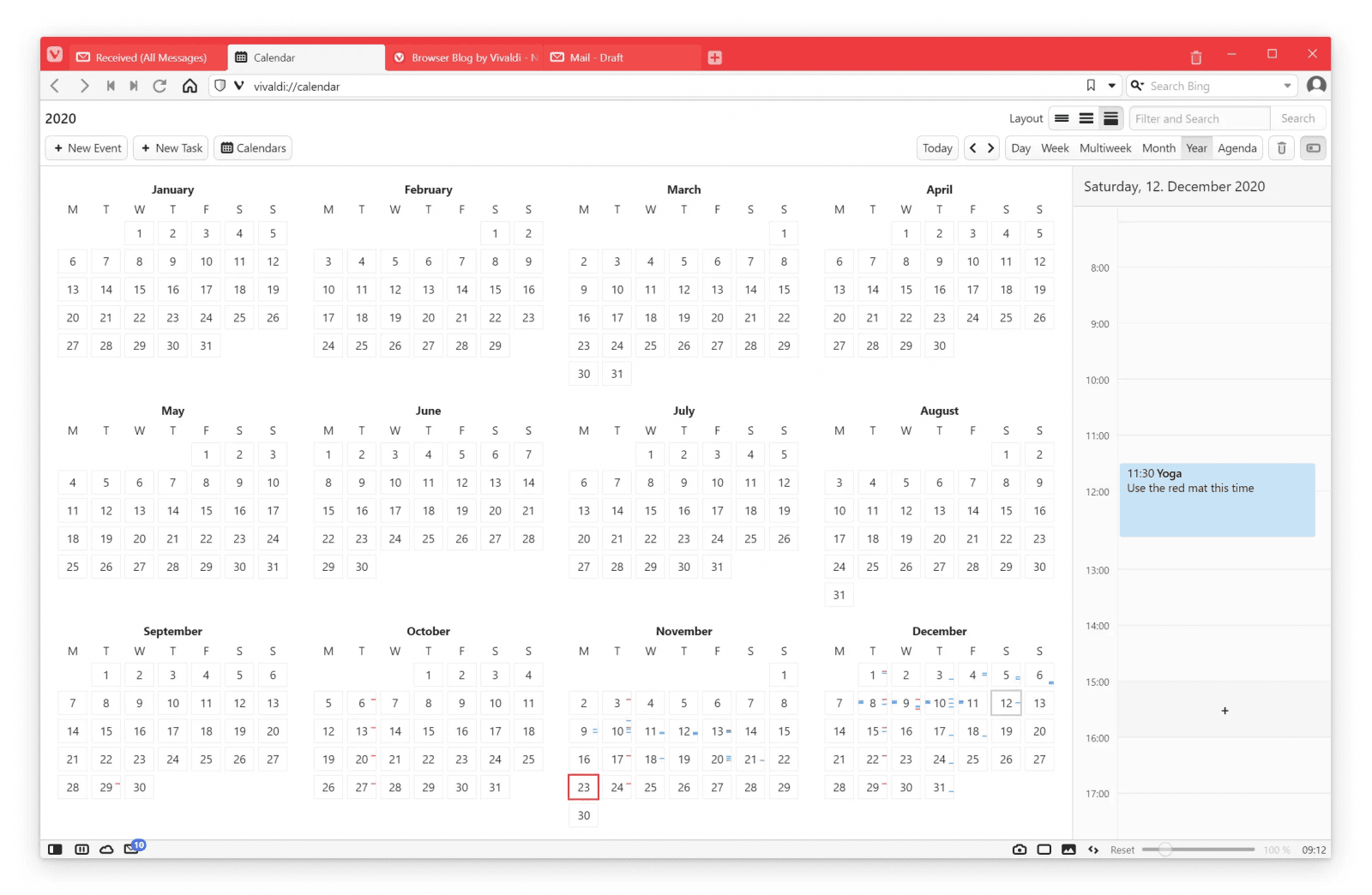 Vivaldi Mail, RSS, Calendar