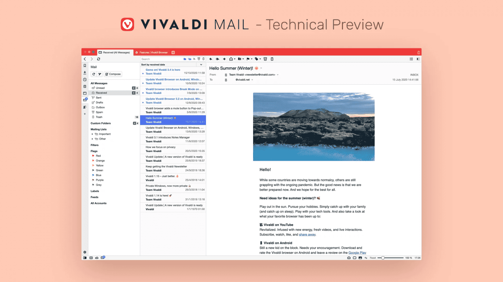 Vivaldi Mail, RSS, Calendar