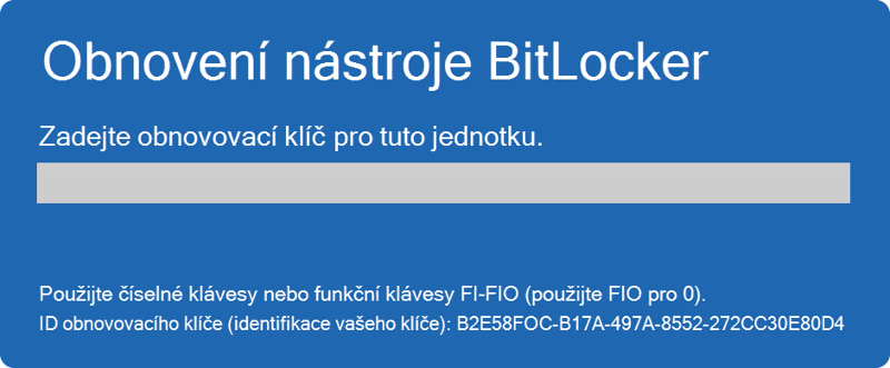 Obnovení BitLocker